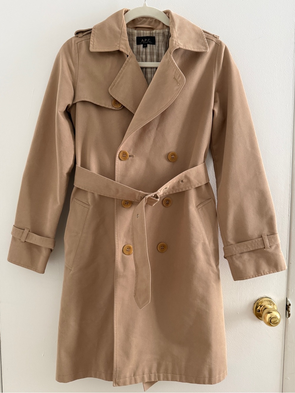 A.P.C. Women’s Belted Tan Trench Coat Size 34 Women’s XS